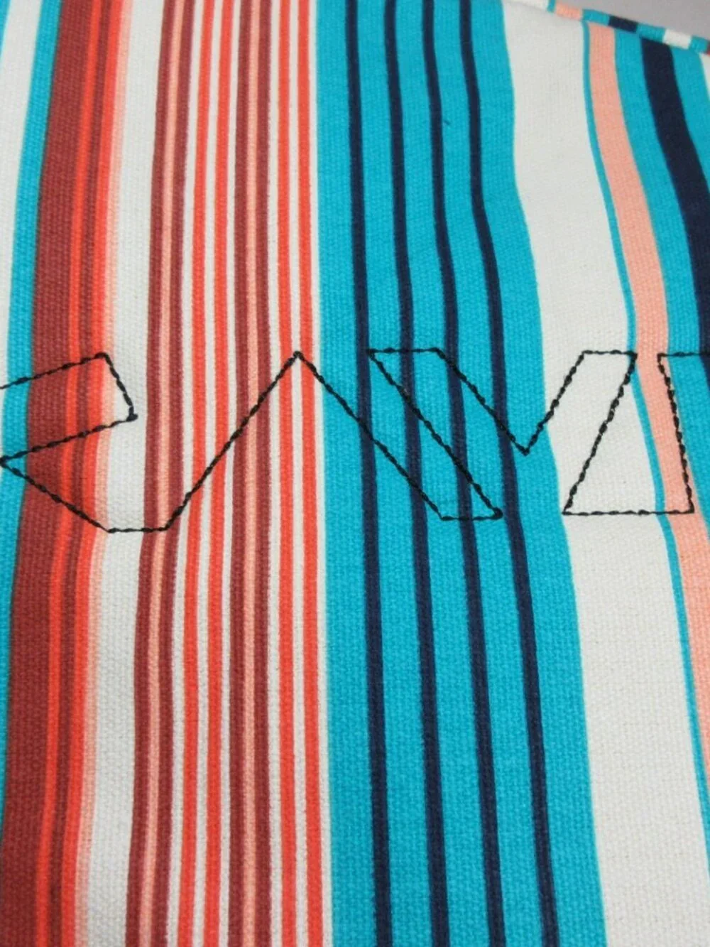KAVU colorful offwhite striped canvas Banded Rope sling bag 11 x 17  NWT